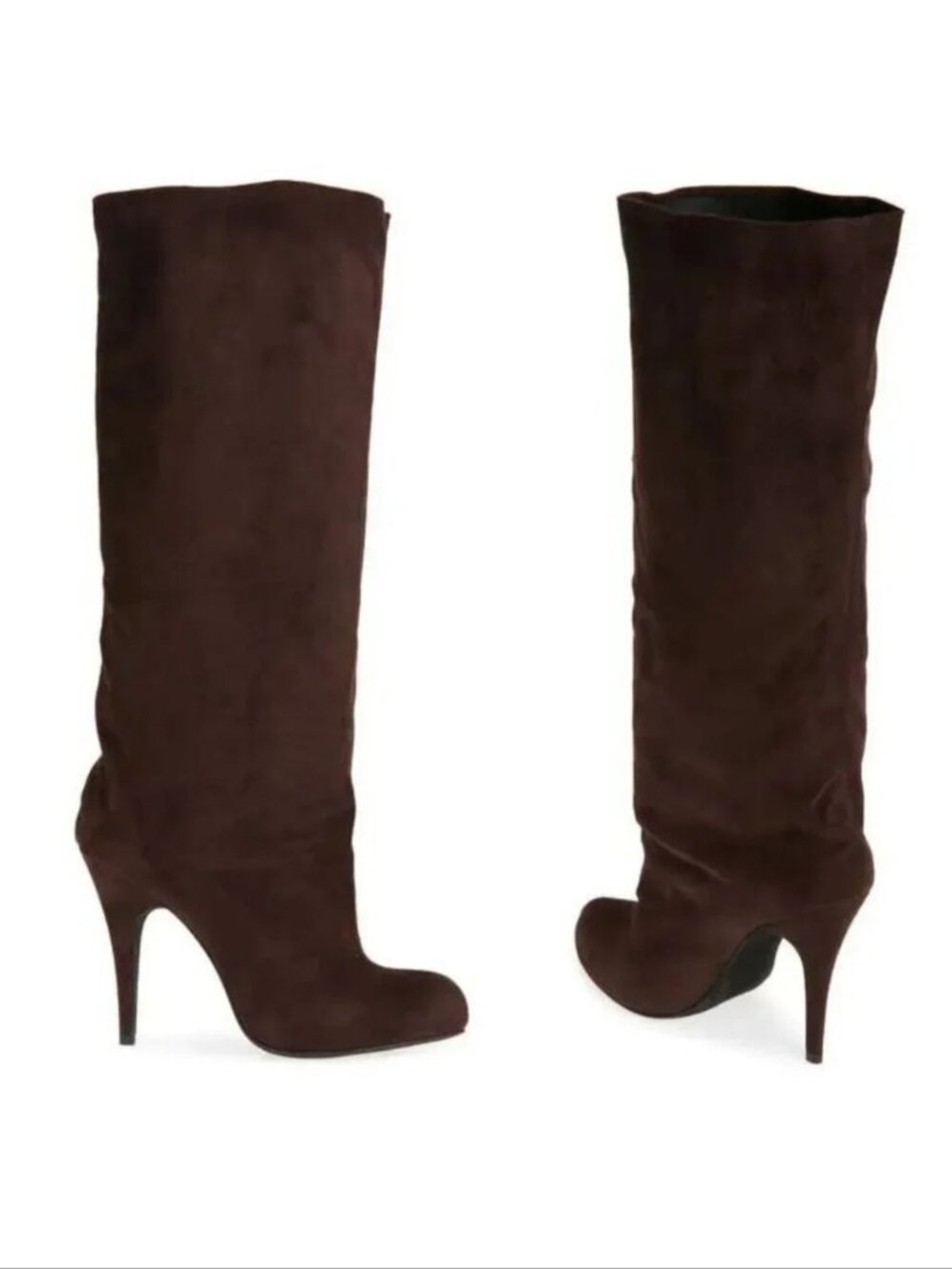 Jeffrey Campbell Profound High Heel Slouchy Tall Boots Size 5.5 Dark Brown NEW